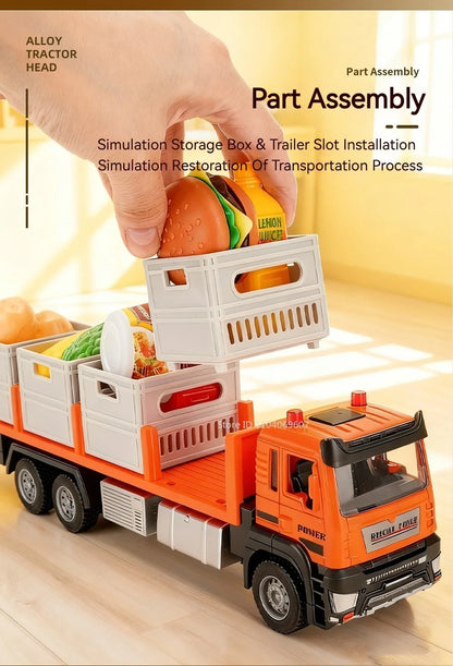 1:32 Die-Cast Produce Transport Truck – Fruit & Veggie Container Toy