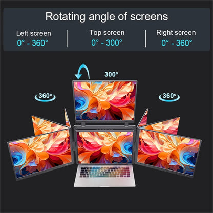 Rospider Extensor portátil de triple pantalla para portátiles – 14" a 18,5", FHD IPS, Plegable, Compatible con MacBook y Windows