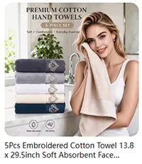Striped Cotton Hand Towel – Thick 35 × 75 cm Bathroom Towel