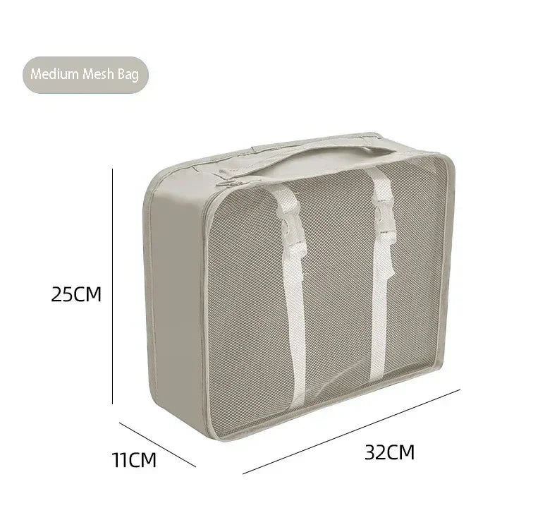 7/8/9/10 Pcs Set Travel Organizer Storage Bags Suitcase Packing Cubes Cases Portable Wardrobe Luggage Clothes Shoe Pouch Fold