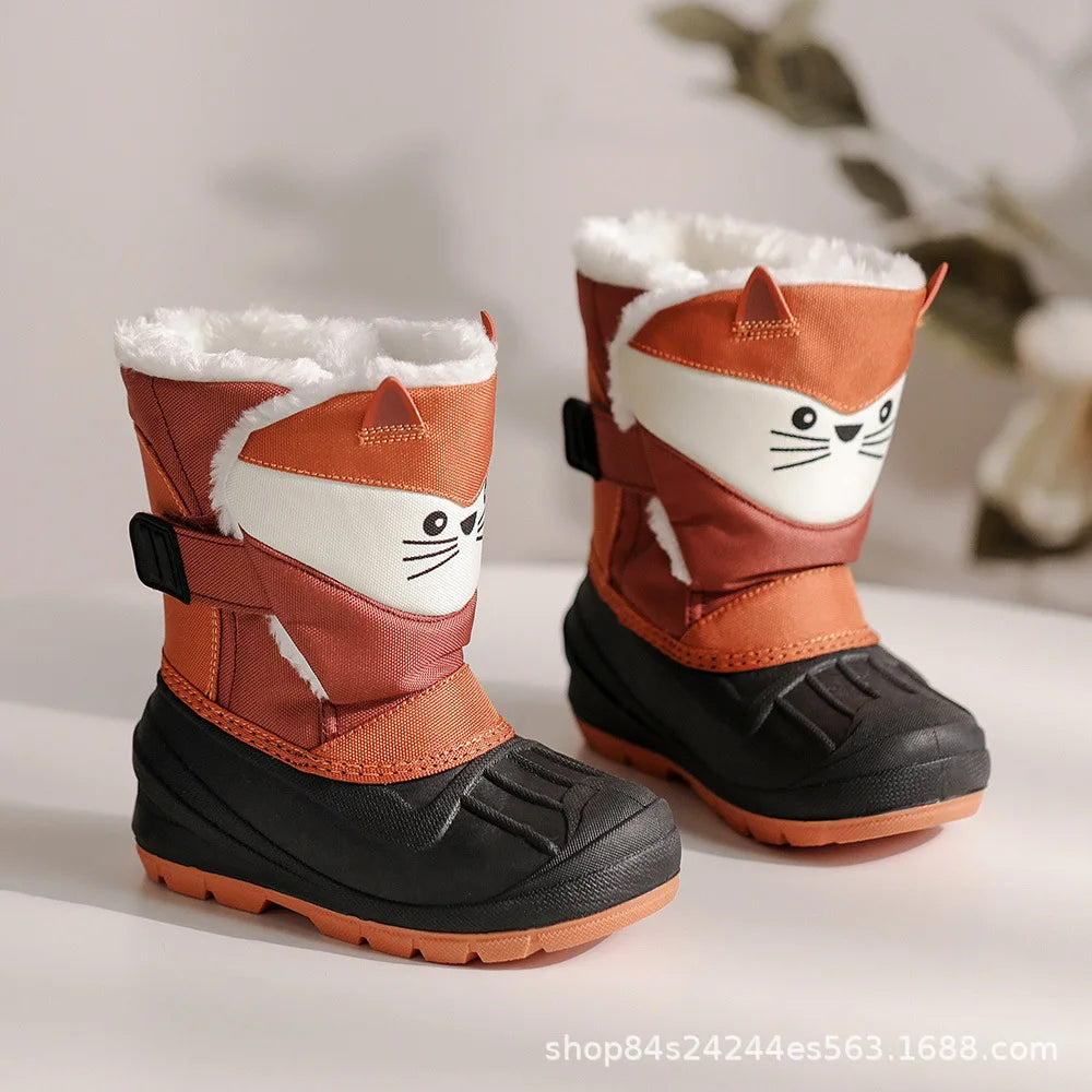 Toddler Animal Snow Boots – Plush-Lined Non-Slip Winter Boots