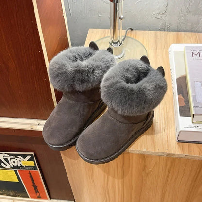 Botas de invierno bajas para niña con parte superior de poliéster