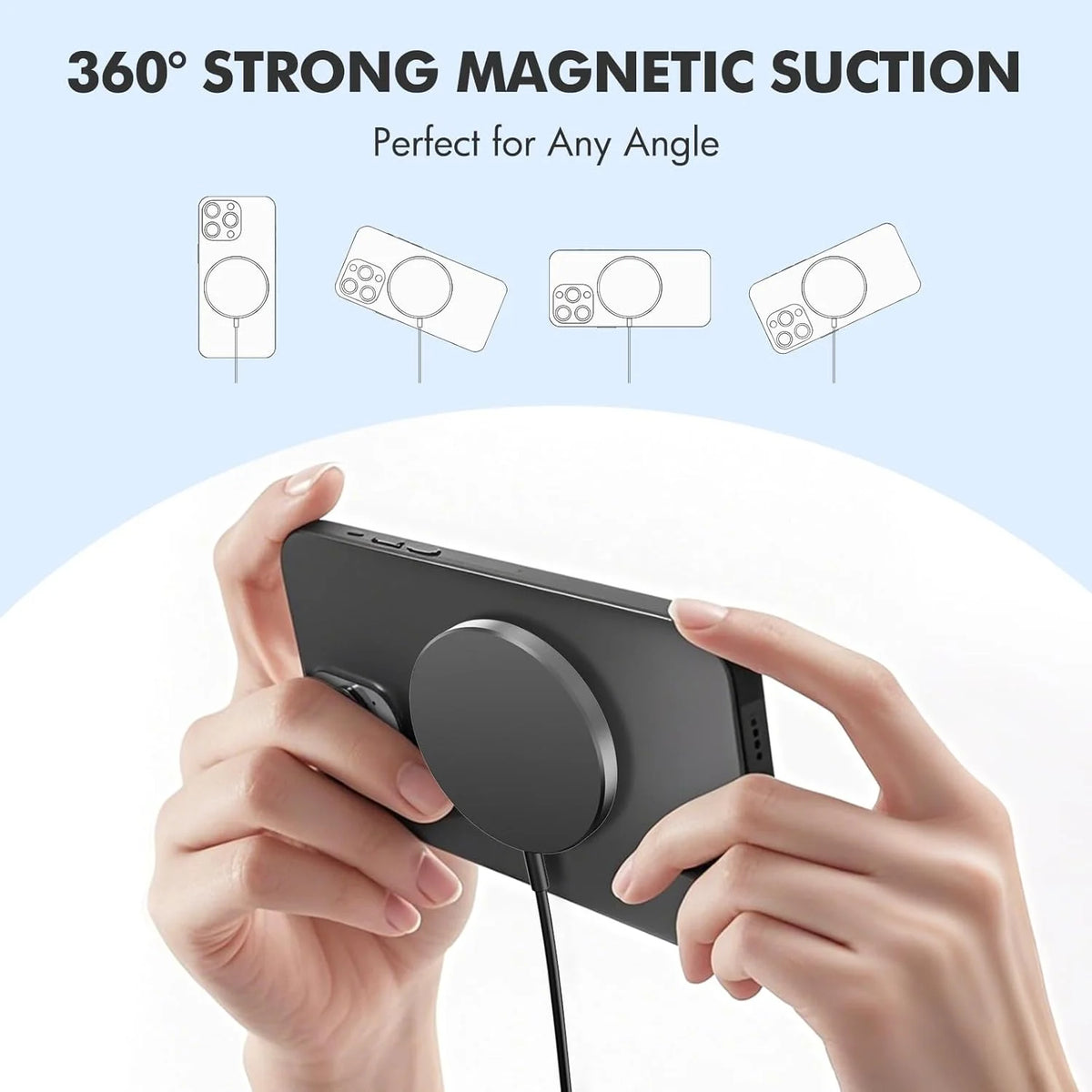 MagSafe-Style Magnetic Wireless Charger for iPhone & AirPods