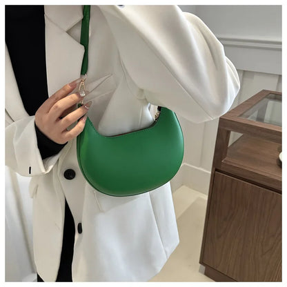 Women's Crescent Moon Shoulder Bag – Soft Vegan Leather Handbag
