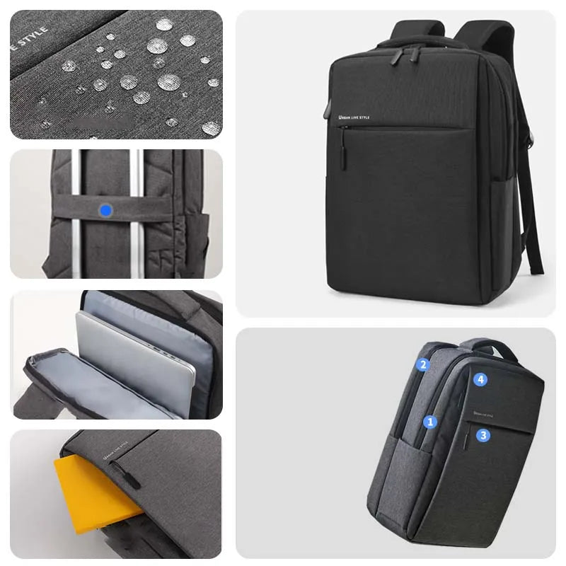 17.3" Laptop Travel Backpack - Large Capacity Waterproof Multi-Pocket Men's Bag