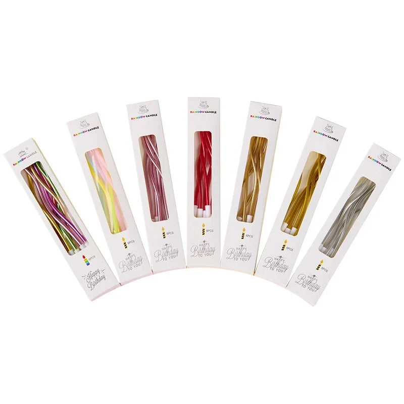 Birthday Cake Candles Smoke-Free Curved Cake Candles Curly Coil Candles Long For Birthday Cake Wedding Party Party Supplies