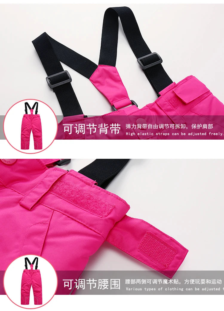 Girls Ski Suits Set Snowboard Coat Pant Waterproof Windproof Warm Children Outdoor Sportwear Young Teen Snowboard Skiing Suit