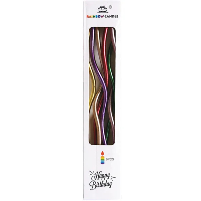 Birthday Cake Candles Smoke-Free Curved Cake Candles Curly Coil Candles Long For Birthday Cake Wedding Party Party Supplies