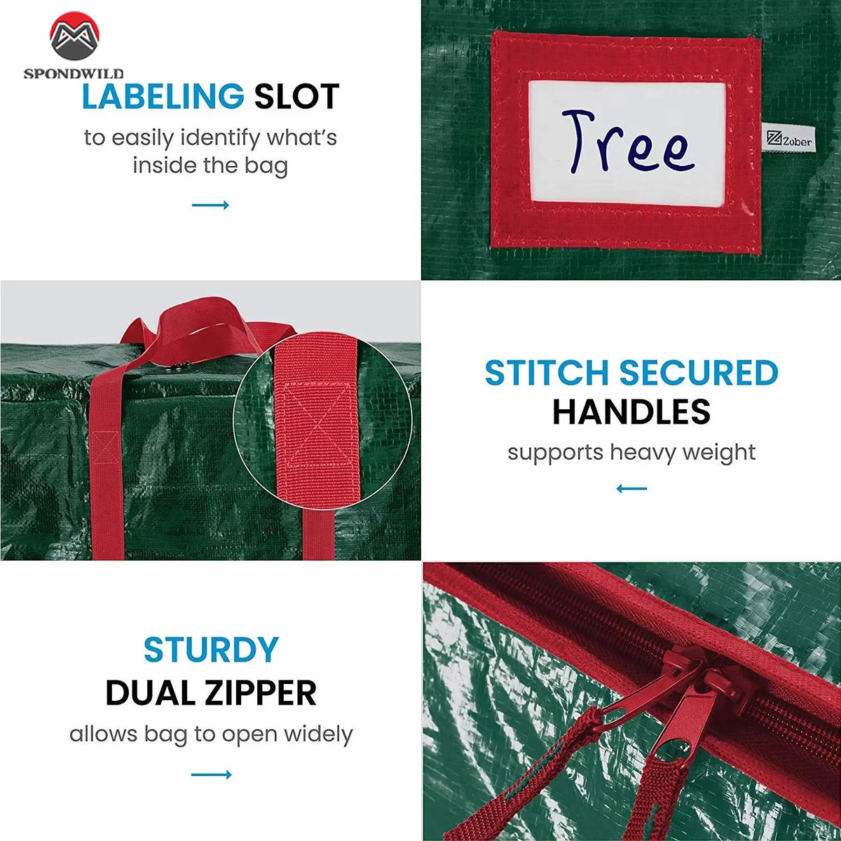 Christmas Tree Storage Bag – Fits Up to 9 ft Artificial Trees, with Handles