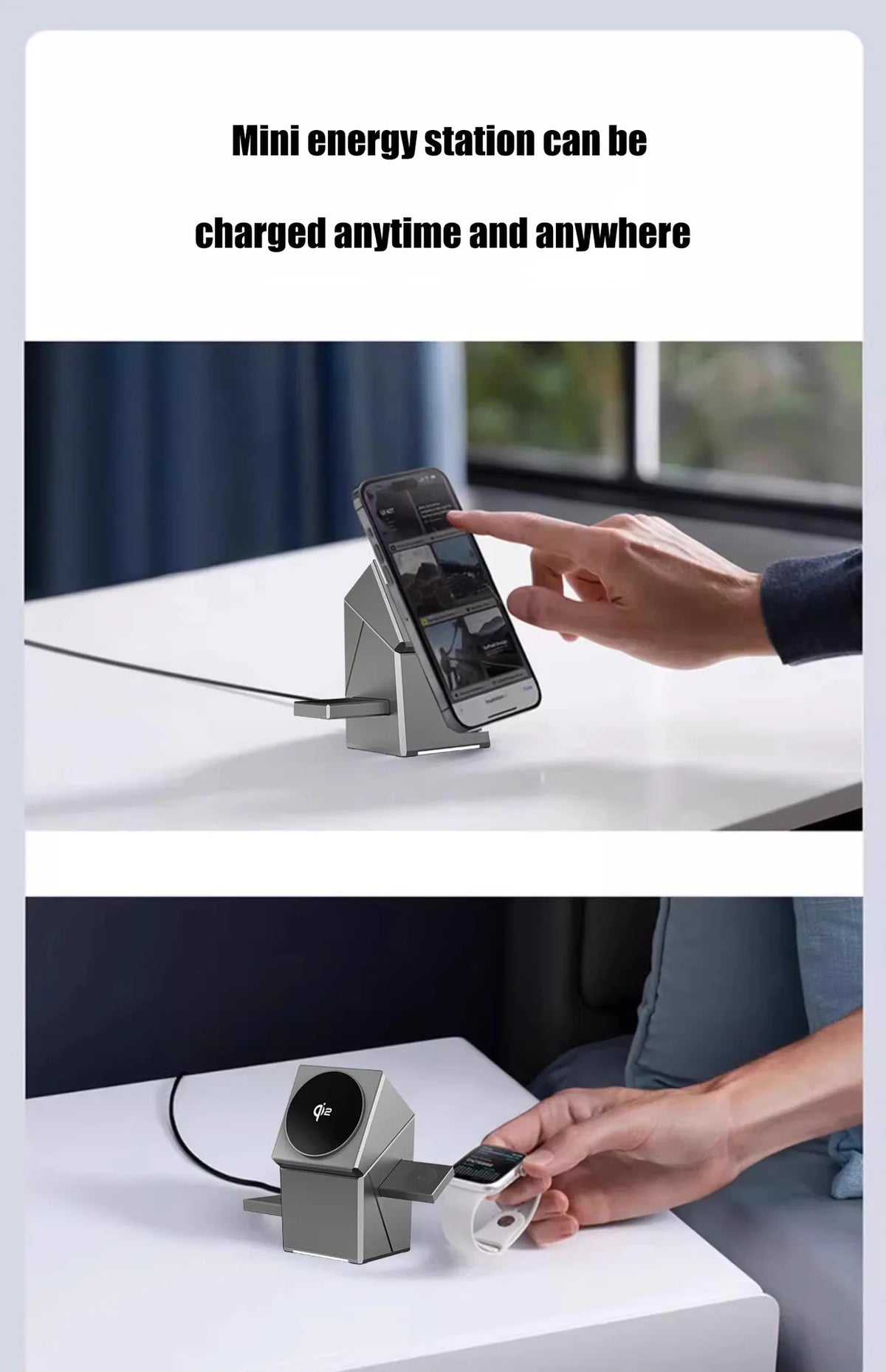 3-in-1 Magnetic Wireless Charging Station for iPhone, Watch & Earbuds