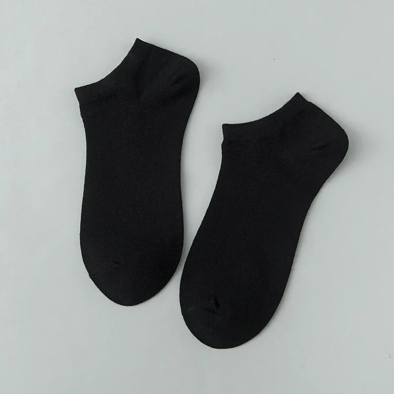 Men's Thin Low-Cut Socks – 10 Pairs, Breathable Everyday Ankle Socks