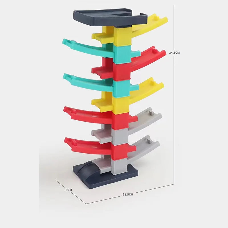 Race Track Car Ramp Toy – Gliding Rail Racing Set for Toddlers