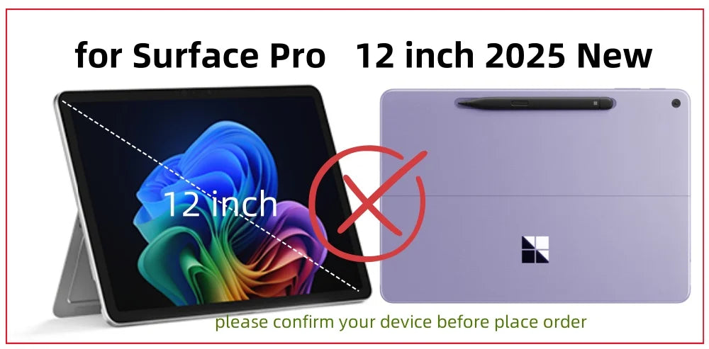Business Cover for Microsoft Surface Pro 11/10/9 Portfolio Case 13inch Multiple Angle Stand Tpu Shell Compatible with Keyboard