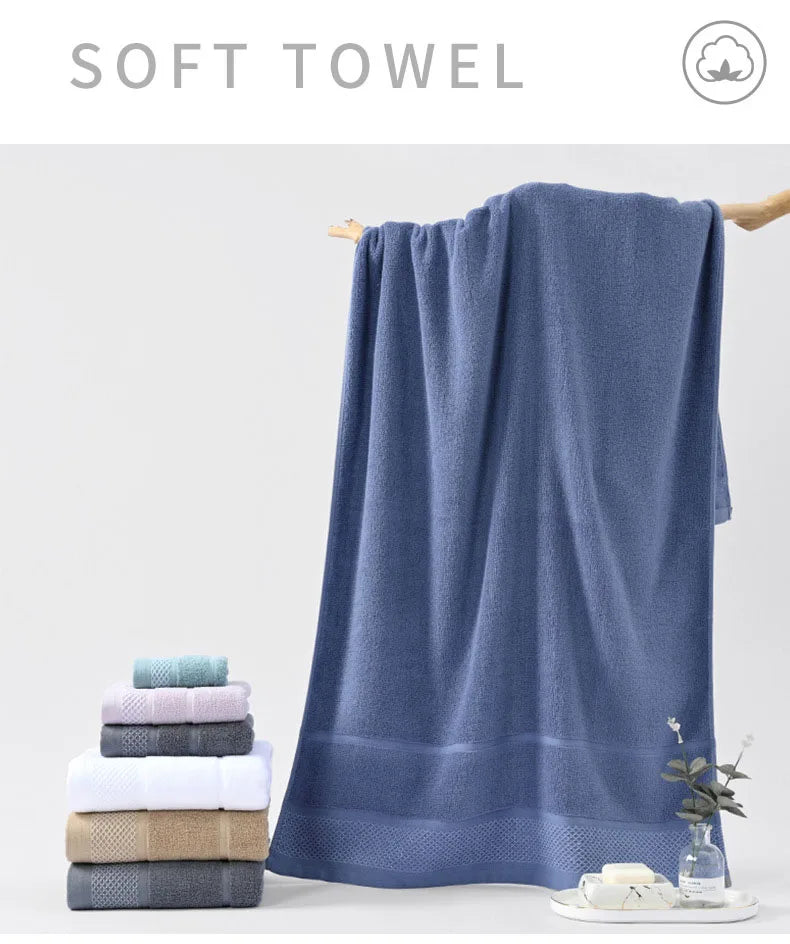 Thick Cotton 3-Piece Towel Set – Bath, Hand & Washcloth