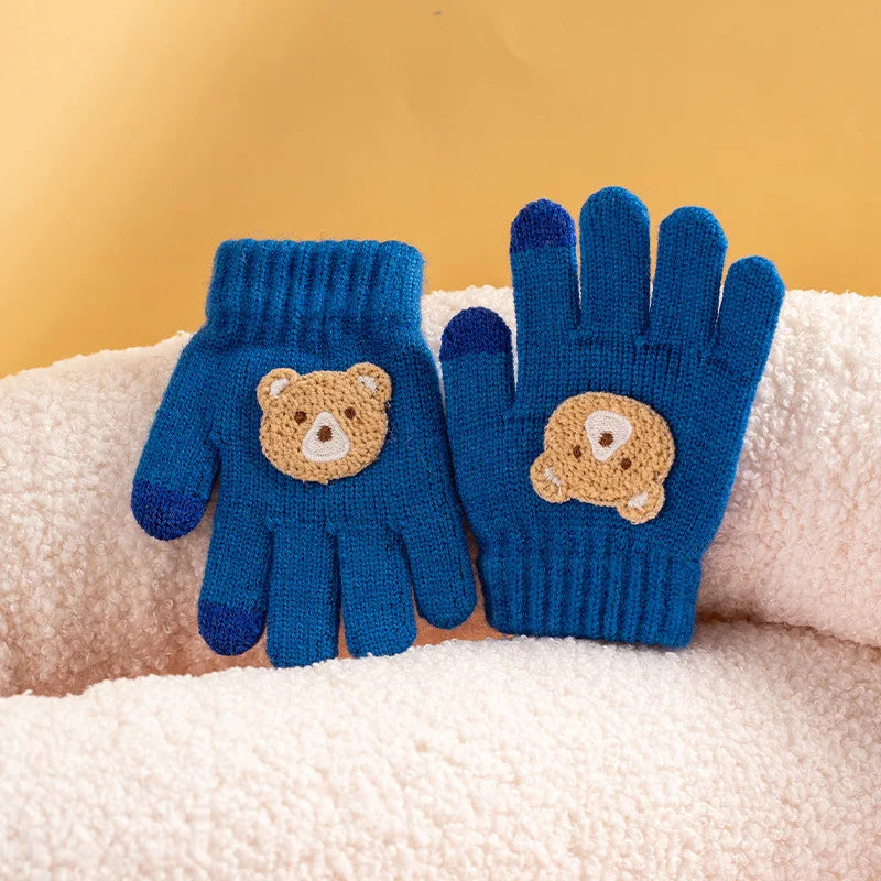 Toddler Bear Knit Gloves – Thick Warm Winter Gloves (Ages 2–6)