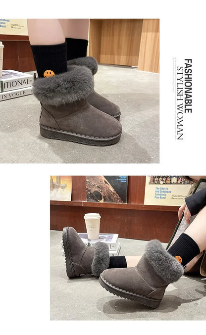 Botas de invierno bajas para niña con parte superior de poliéster