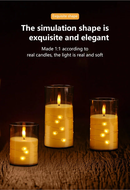 Candele a Pilastro LED Senza Fiamma con Telecomando e Timer | Set da 3 | Luci a Stella Integrate | 3 Colori