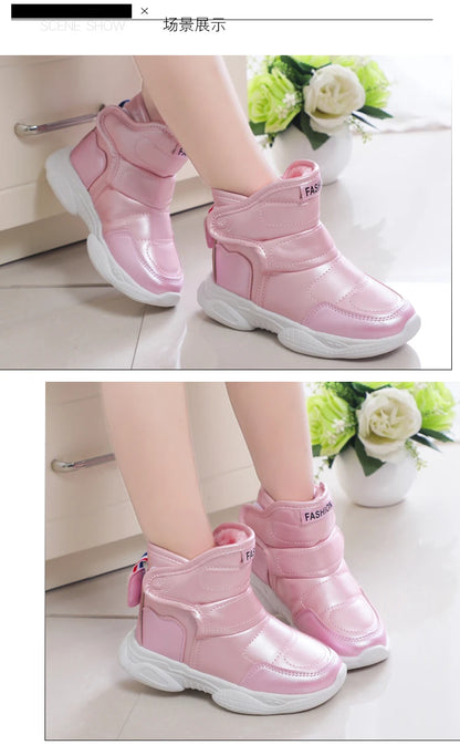 Kids' Plush-Lined Winter Sports Snow Boots