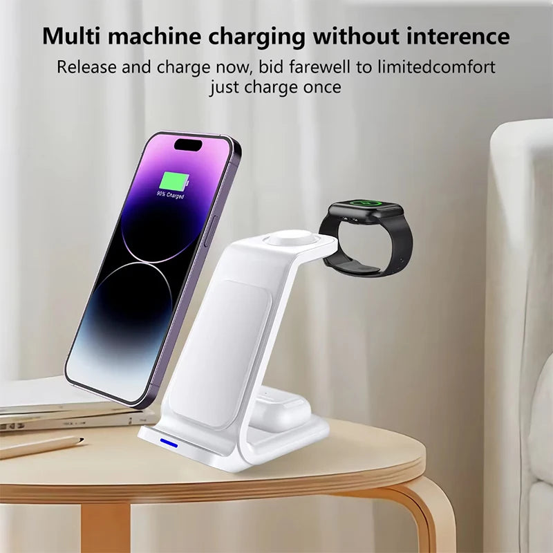 30W 3-in-1 Desktop Wireless Charging Station