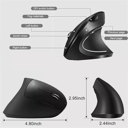 Vertical Ergonomic Wireless Mouse – 2.4 GHz, Adjustable DPI