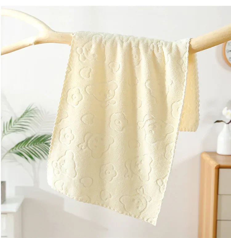 Embossed Hand Towels – Soft Bear & Floral Face Towels, 1, 5 or 10 Pack