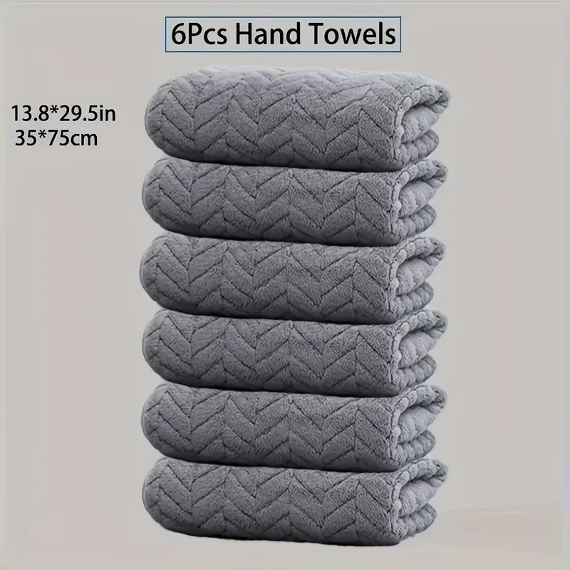 6-Piece Coral Velvet Towel Set – Soft, Thick & Absorbent