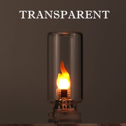 Luce Notturna a LED con Fiamma Tremolante USB in Vetro a Forma di Candela | 5 Stili | Decorazione per Auto, Casa e Laptop