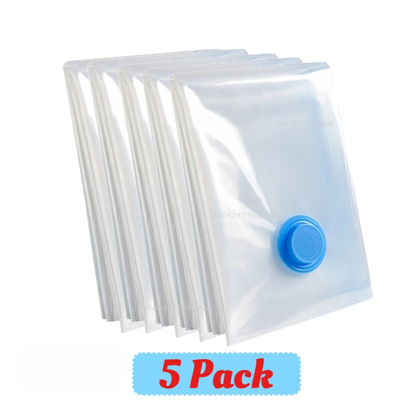 Vacuum Storage Bags with Hand Pump | 5 Sizes, 1–5 Pack | Space Saver Bags for Clothes & Bedding
