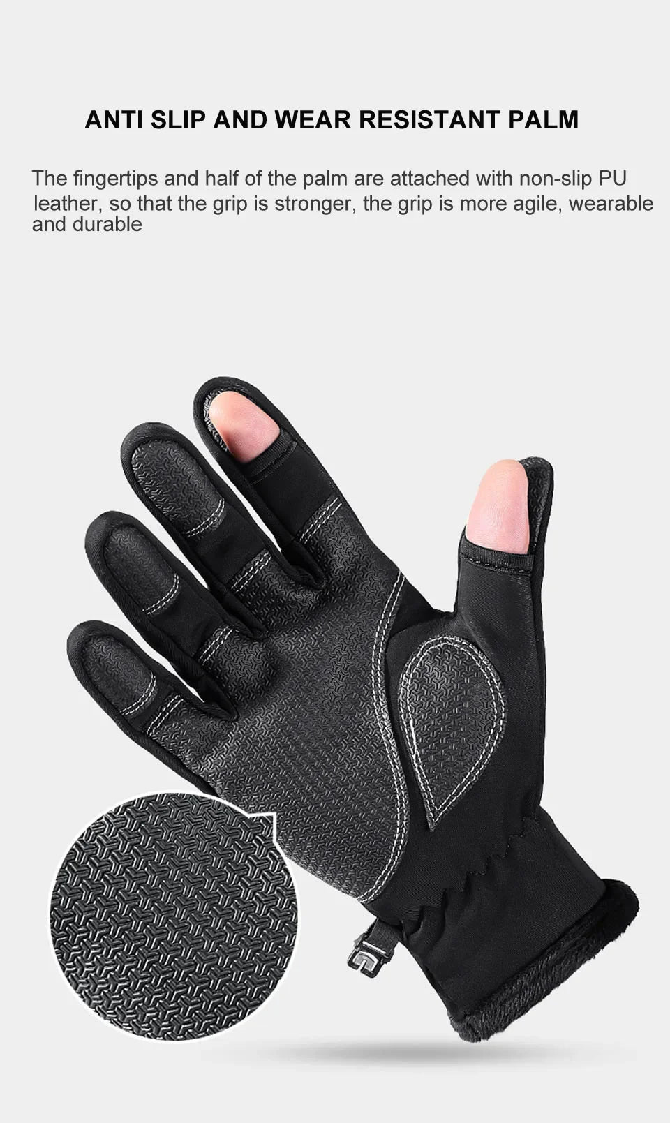 Flip-Finger Fishing Gloves – Fleece-Lined Touchscreen Winter Gloves
