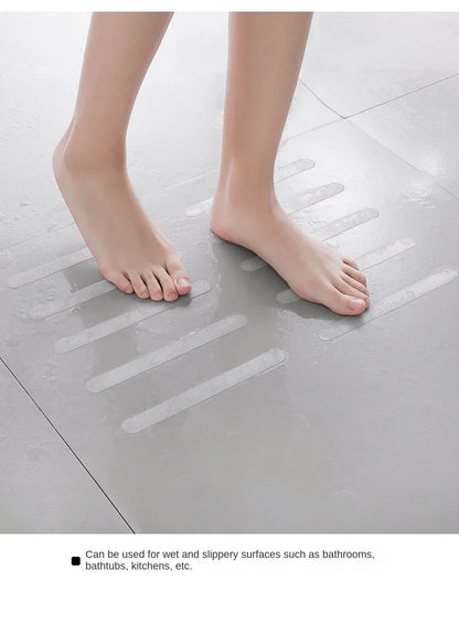 Strisce adesive antiscivolo trasparenti per bagno e scale