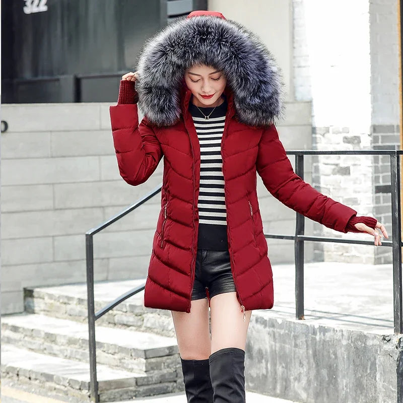 2026 New Arrival Fashion Slim Women Winter Jacket Cotton Padded Warm Thicken Ladies Coat Long Coats Parka Womens Jackets