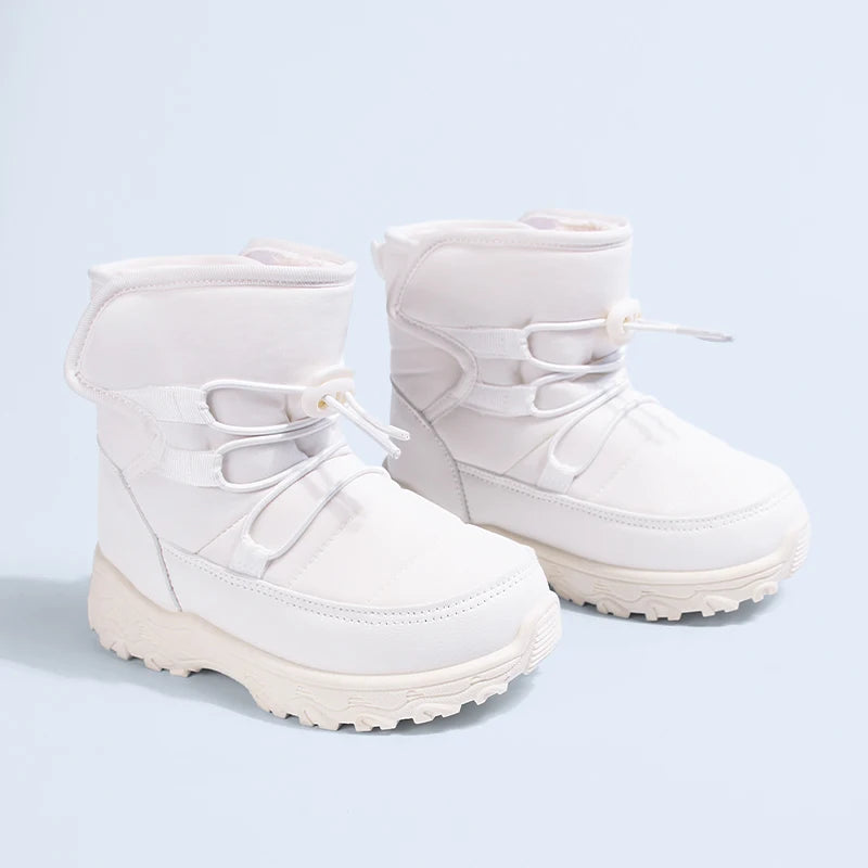 Kids' High-Top Snow Boots – Fleece-Lined, Water-Resistant Winter Boots, Ages 7–13