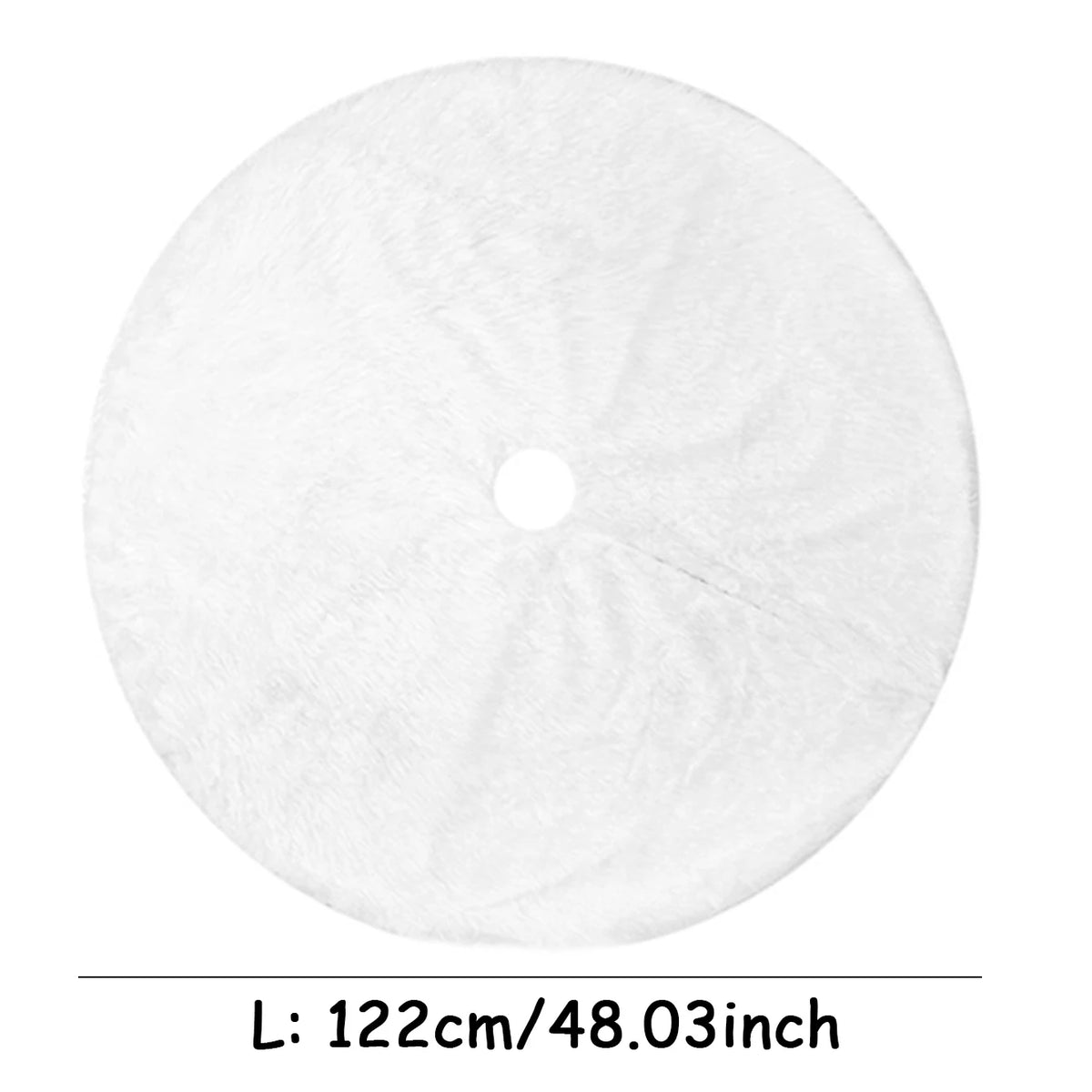 White Faux Fur Christmas Tree Skirt – Plush, 78 / 90 / 122 cm