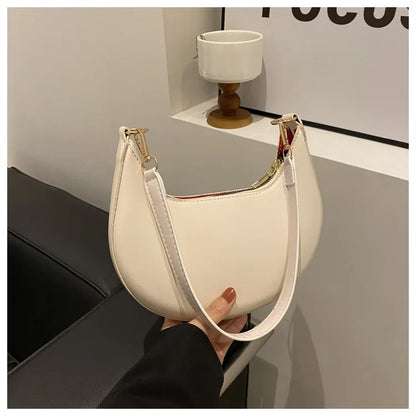 Women's Crescent Moon Shoulder Bag – Soft Vegan Leather Handbag