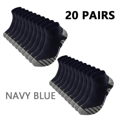 Men's Low-Cut Ankle Socks – 10 or 20 Pairs, Breathable