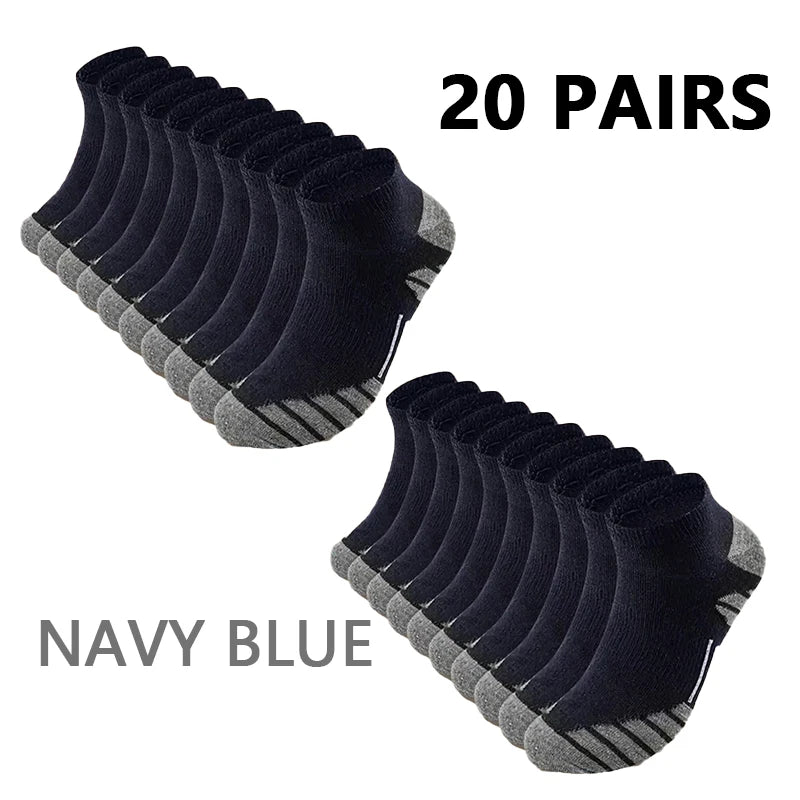 Men's Low-Cut Ankle Socks – 10 or 20 Pairs, Breathable