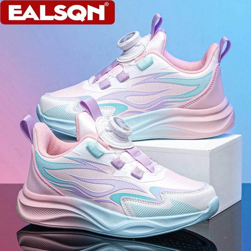 Girls' Buckle-Strap PU Sneakers