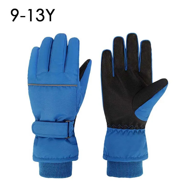 Kids' Insulated Ski Gloves – Plush-Lined Snow Gloves (Ages 4–13)