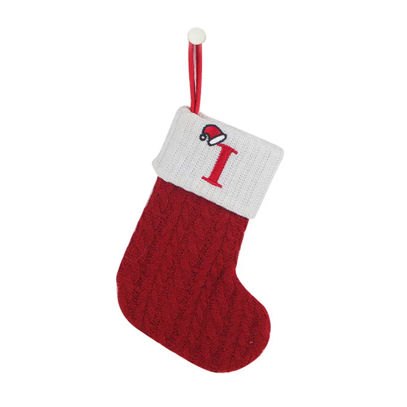 Knitted Initial Christmas Stocking – Letter A–Z Personalized