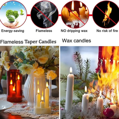 Flammenlose 3-in-1 LED-Stumpenkerzen mit 15-cm-Lampenschirm | 4 Farben | Weihnachts- & Hochzeitsdekoration