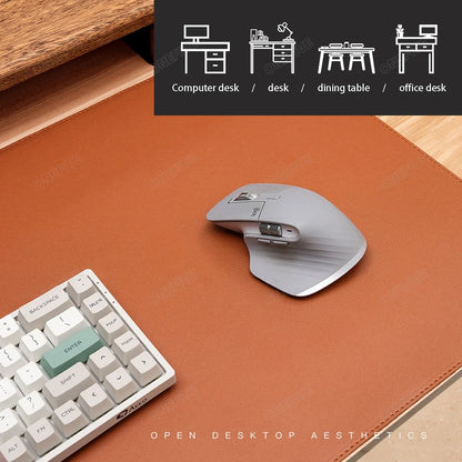 Grand tapis de bureau – Sous-main en cuir PU imperméable pour clavier et souris, idéal pour le gaming sur PC