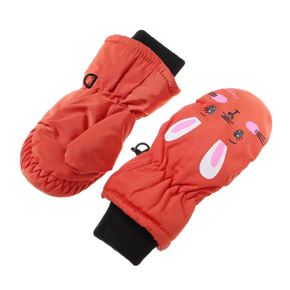 Kids' Bunny Snow Mittens – Velvet-Lined Toddler Ski Mittens