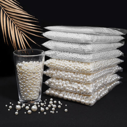 Perles en vrac pour bijoux DIY | Perles d'imitation en ABS blanc