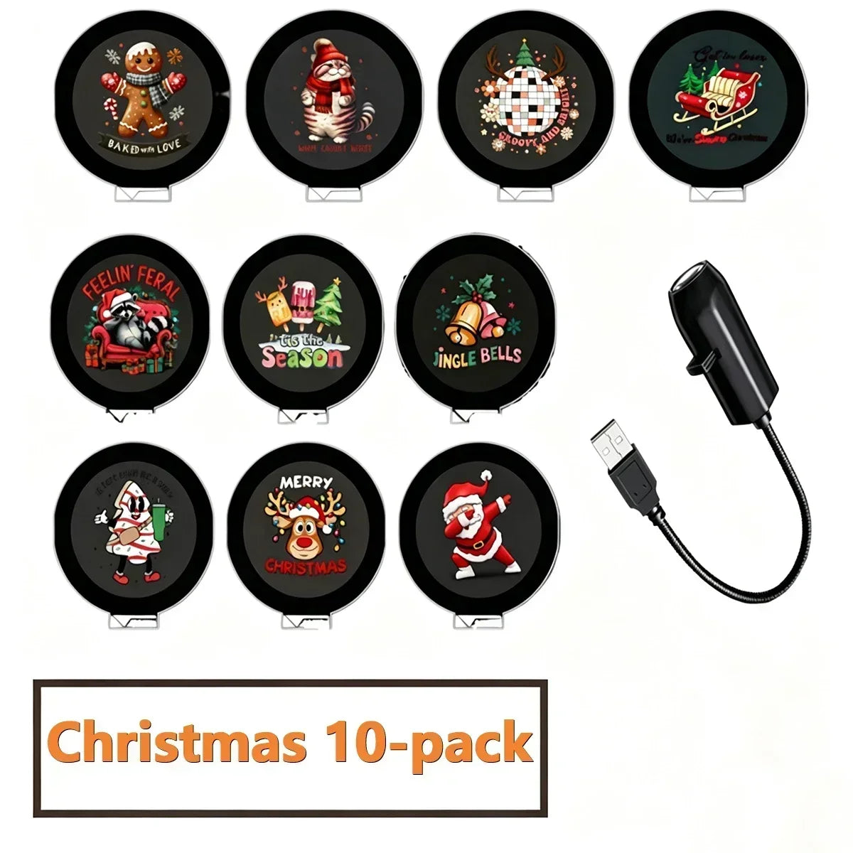 USB Christmas Projector Lamp with Flexible Gooseneck – Car & Desk