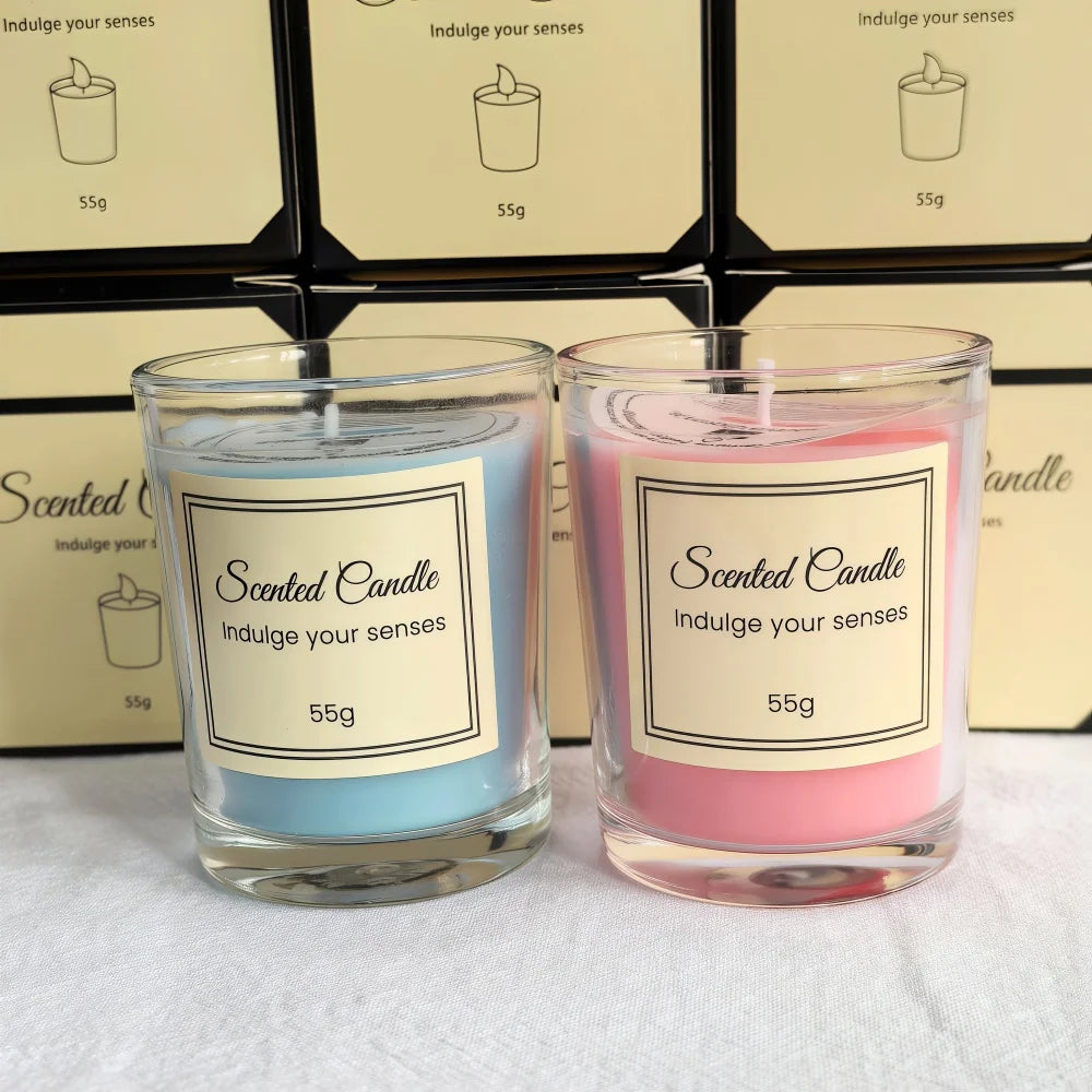 Colored Scented Candles; Premium Gift Box; Handmade Glass Soy Wax; Smokeless Creative Scented Candles; Compan Gifts