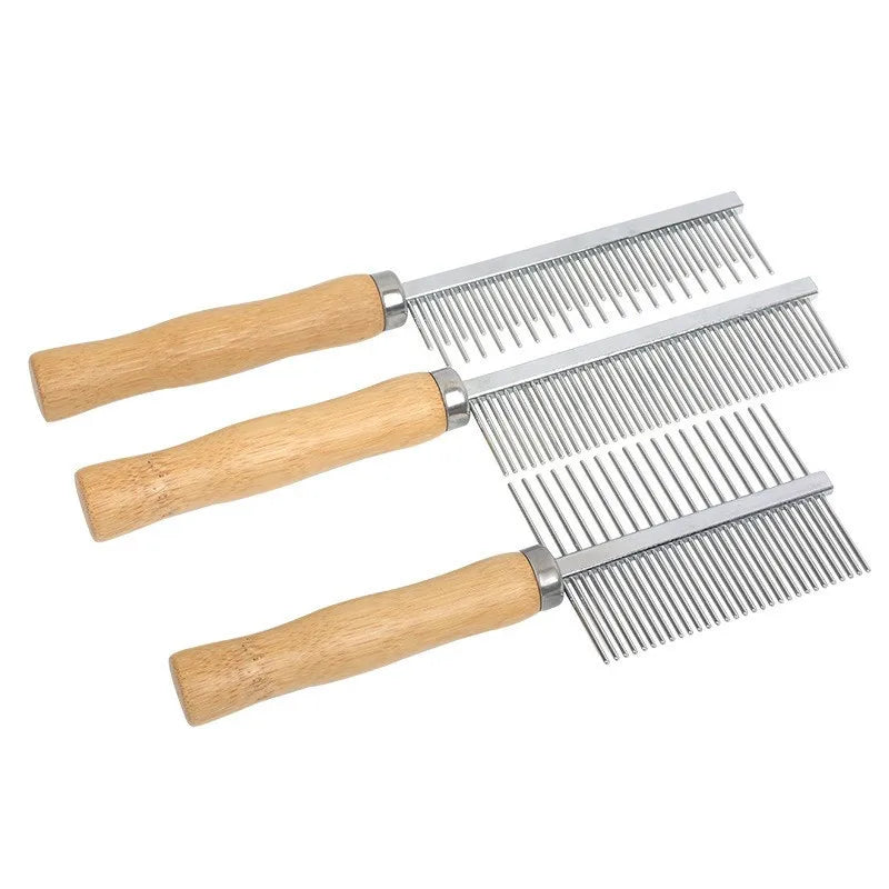Dog Grooming Equipment Pet Hair Remover Cat Hair Comb Grooming Wooden Handle Cat Comb Smooth Hair Dog Brush Dog Accessories