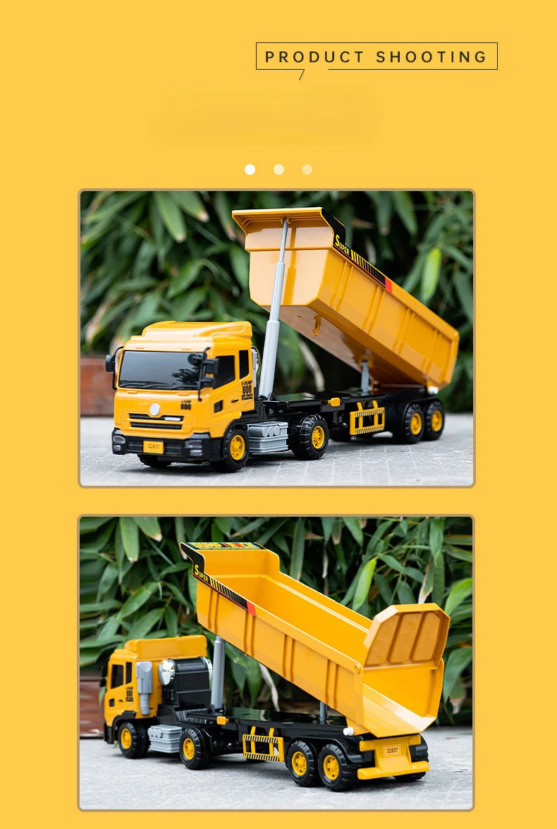 Large Dump Truck Toy with Unloading Bed – Realistic Construction Model