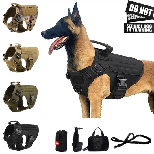 Tactical Military Dog Harness & Leash Set | 1000D Nylon No-Pull Vest for All Breeds