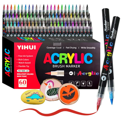 Acrylic Paint Markers – Brush-Tip Paint Pens, 12 to 60 Colours
