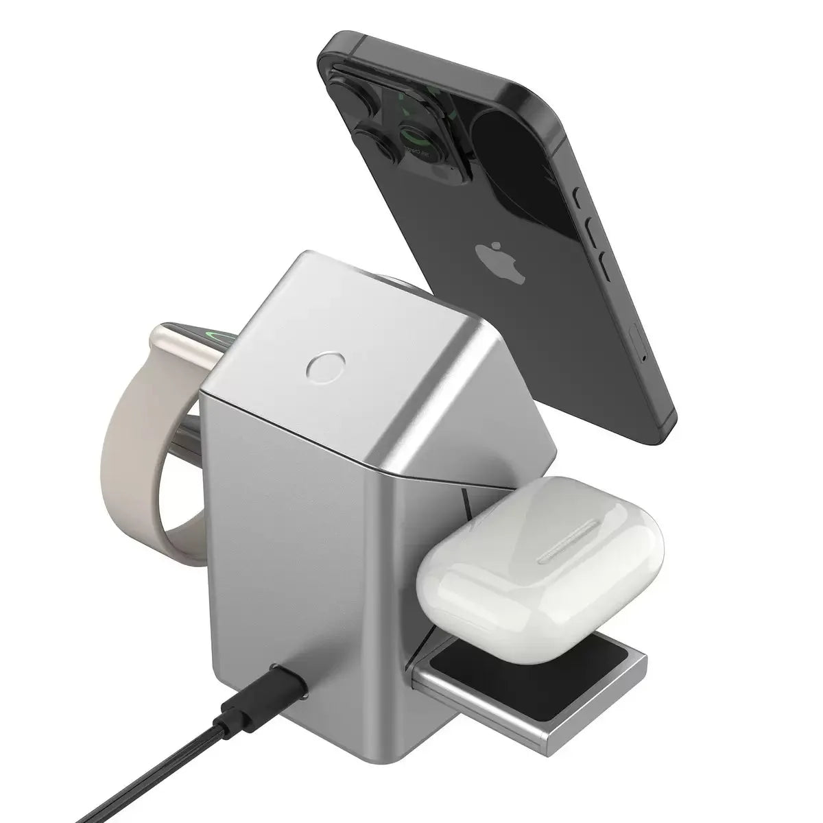 3-in-1 Magnetic Wireless Charging Station for iPhone, Watch & Earbuds